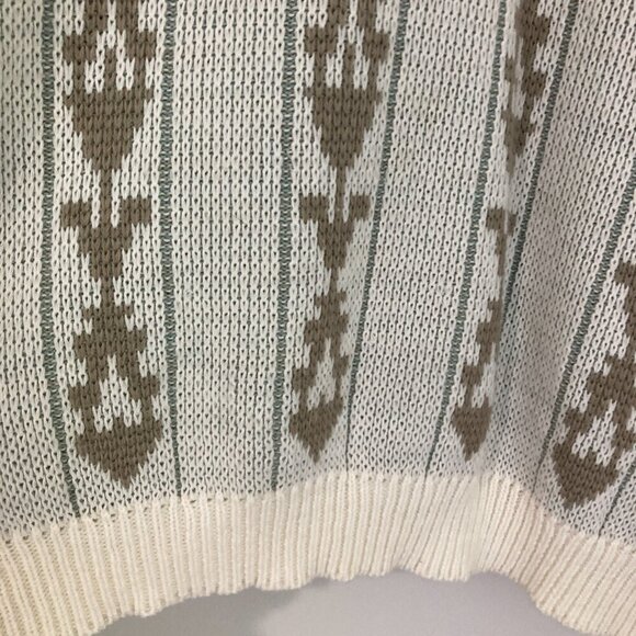 Vintage St Michaels Sweater White Grey Fair Isle Men Size XL/50 Tall UK Pattern - Picture 7 of 12